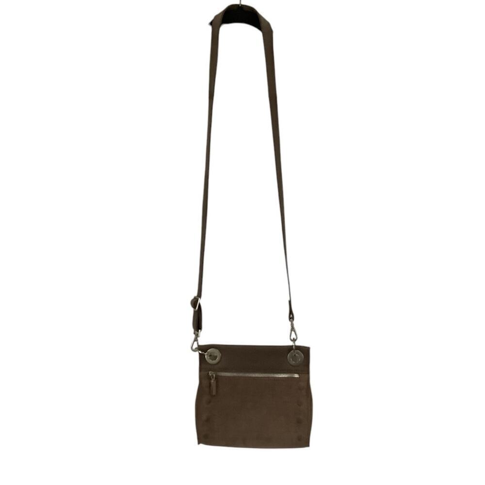 Hammitt Tony Small Taupe‎ Embossed Suede Crossbody Handbag Adjustable Strap - Picture 4 of 14